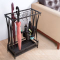 High quality Modern Black Metal Umbrella Stand Holder Storage Rack with Removable Base Drip Tray